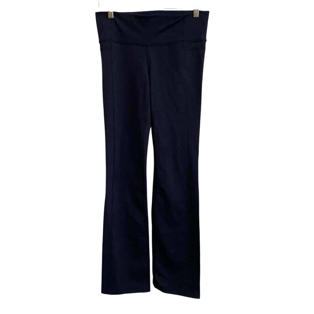 Athleta Bootcut Navy Blue Yoga Pants Medium Slimming Fitted Athletic Workout